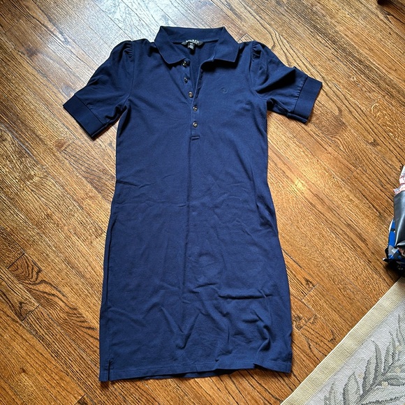RALPH LAUREN Womens Blue Short Sleeve V Neck Full-Length Evening Dress